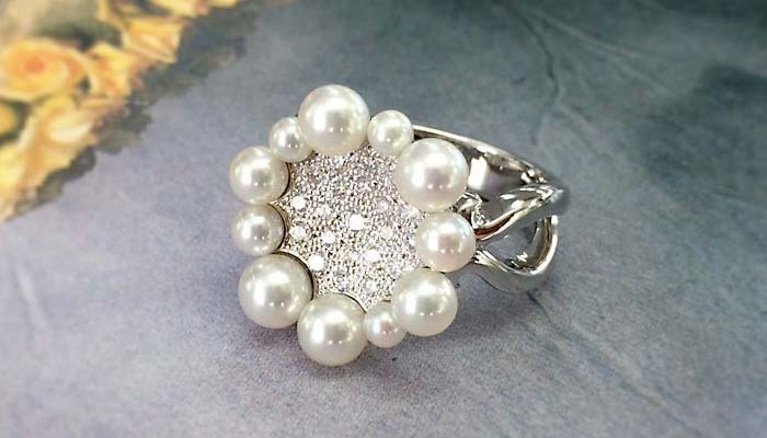 akoya pearl diamond ring