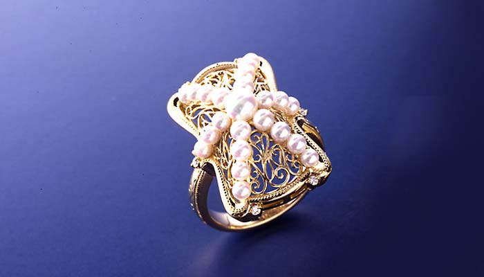 akoya pearl diamond ring