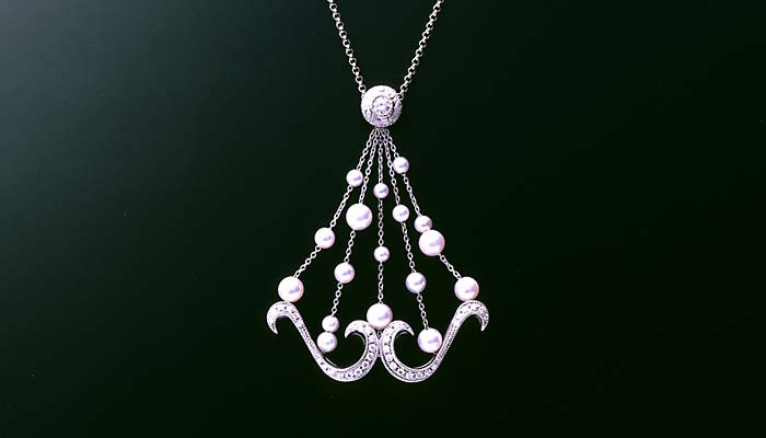 Akoya Pearl Diamond Pendant Necklace