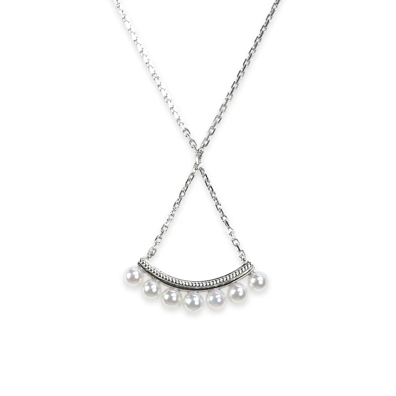 月雫（つきしずく）　Pt950 アコヤ無調色ベビーパール ペンダントネックレス