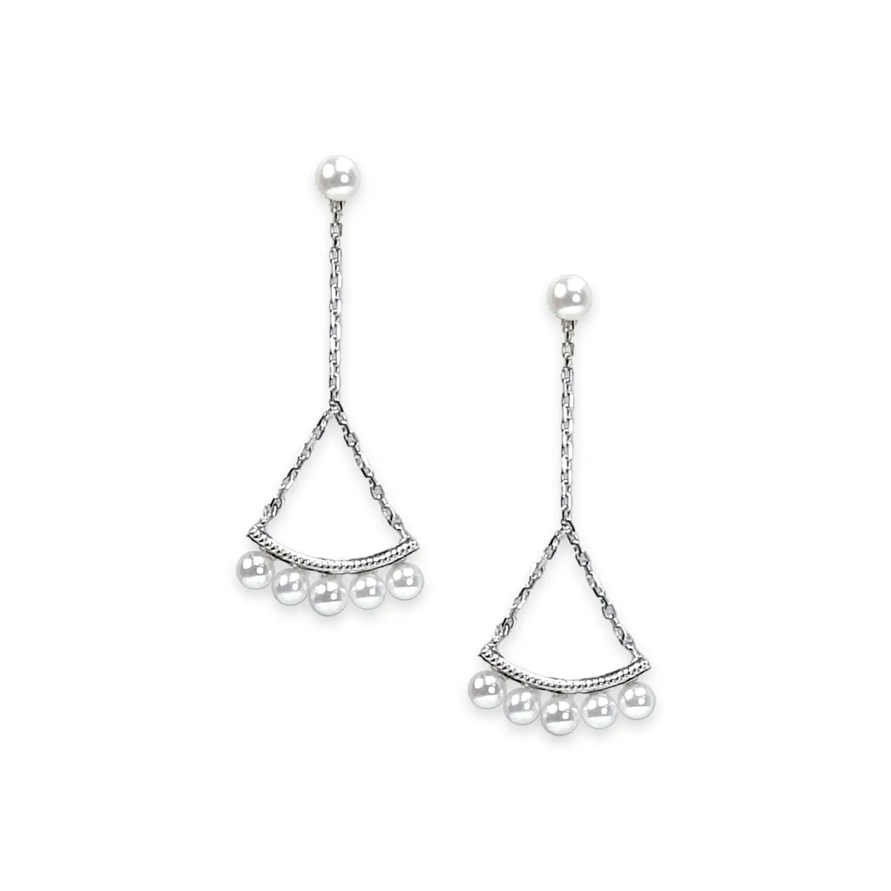 月雫（つきしずく）　Pt950 アコヤ無調色ベビーパール ピアス