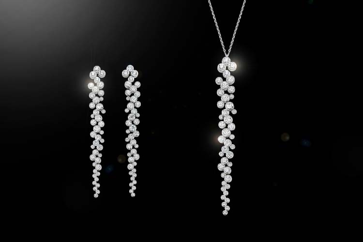 Pt950 Diamond Pendant/Earrings