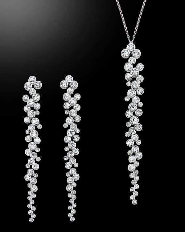 Pt950 Diamond Pendant/Earrings