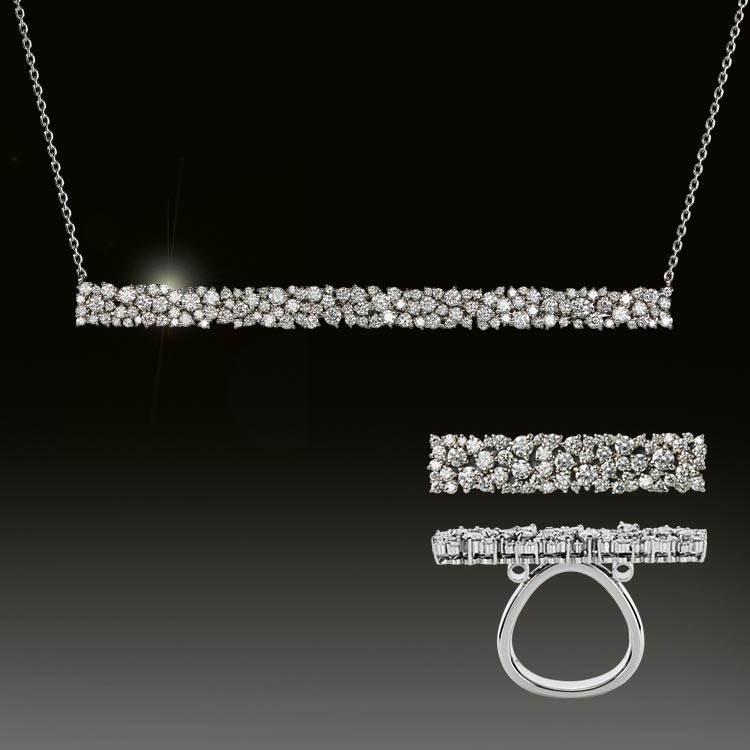 Pt900 Diamond Necklace