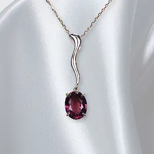 お手持ちガーネットのY字ペンダントネックレス・リメイク