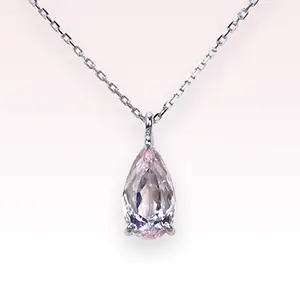 桜の花びらのように輝く雫｜ピンクインペリアルトパーズのペンダントネックレス