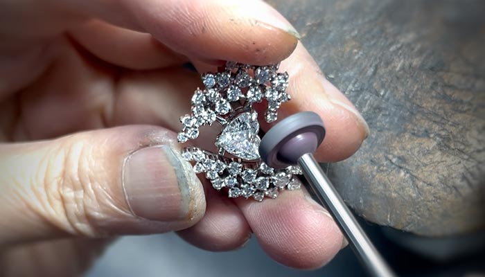 ハートカットダイヤのペンダントネックレス デザイン画から完成までの制作動画