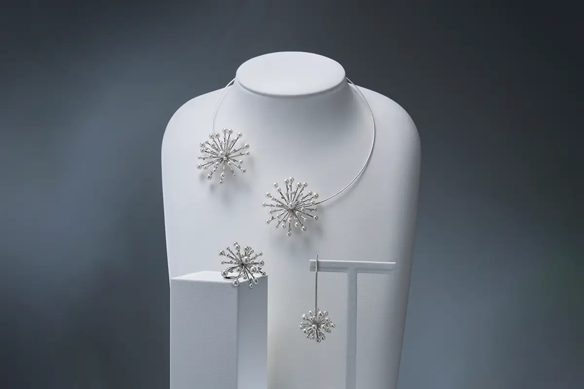 玉響　たまゆら　Pt950 アコヤパール ダイヤモンド ネックレス・リング・ピアス