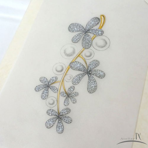 パールのブローチの製作工程 アトリエ エヌツー ジュエリー日記