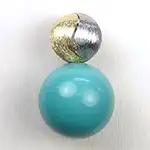 Pt900 K18 トルコ石 ペンダントトップ