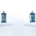 Pt900 ブルージルコン ダイヤモンド ピアス