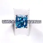 Pt900 ブルージルコン ダイヤモンド リング