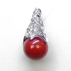 Pt900 血赤サンゴ ペンダントトップ