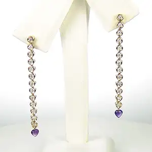 K18 アメシスト ダイヤモンド ピアス