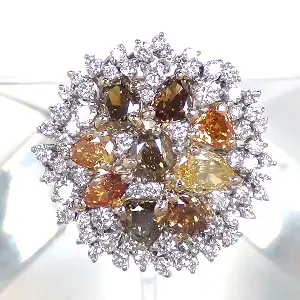 Pt900 K18 ダイヤモンド リング