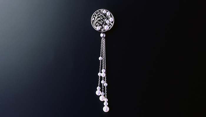 Akoya Pearl Diamond Brooch Pendant