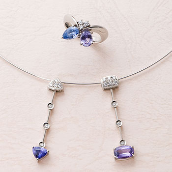 Pt Sapphire Diamond Ring・Pendant