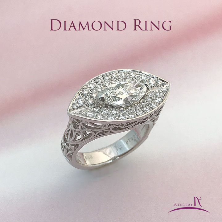 Pt900 Diamond Ring