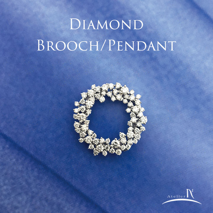 Pt900 Diamond Brooch・Pendant
