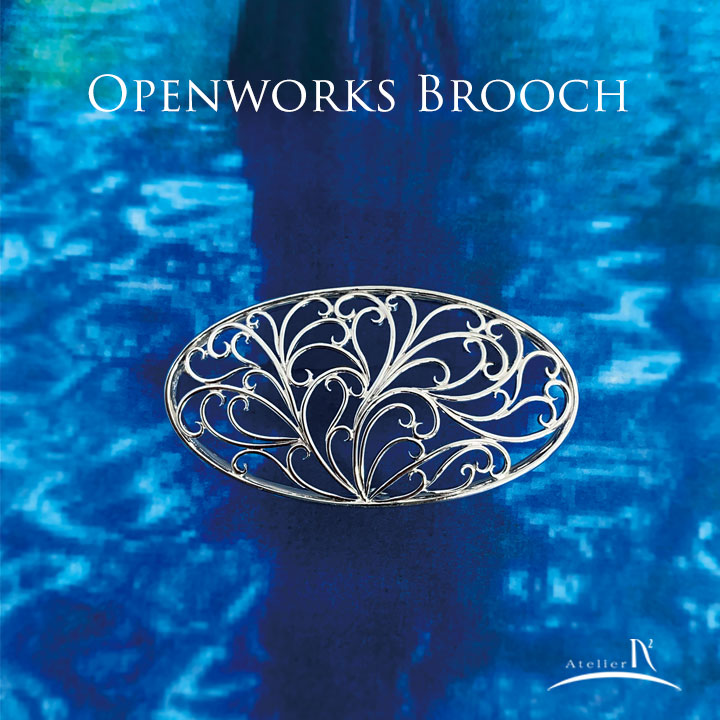 Pt900 OpenWorksBrooch